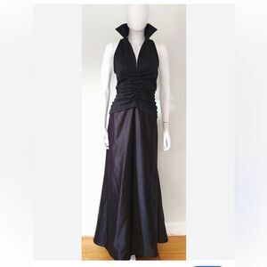 Tadashi Shoji Ruched High Collar Tuxedo Style